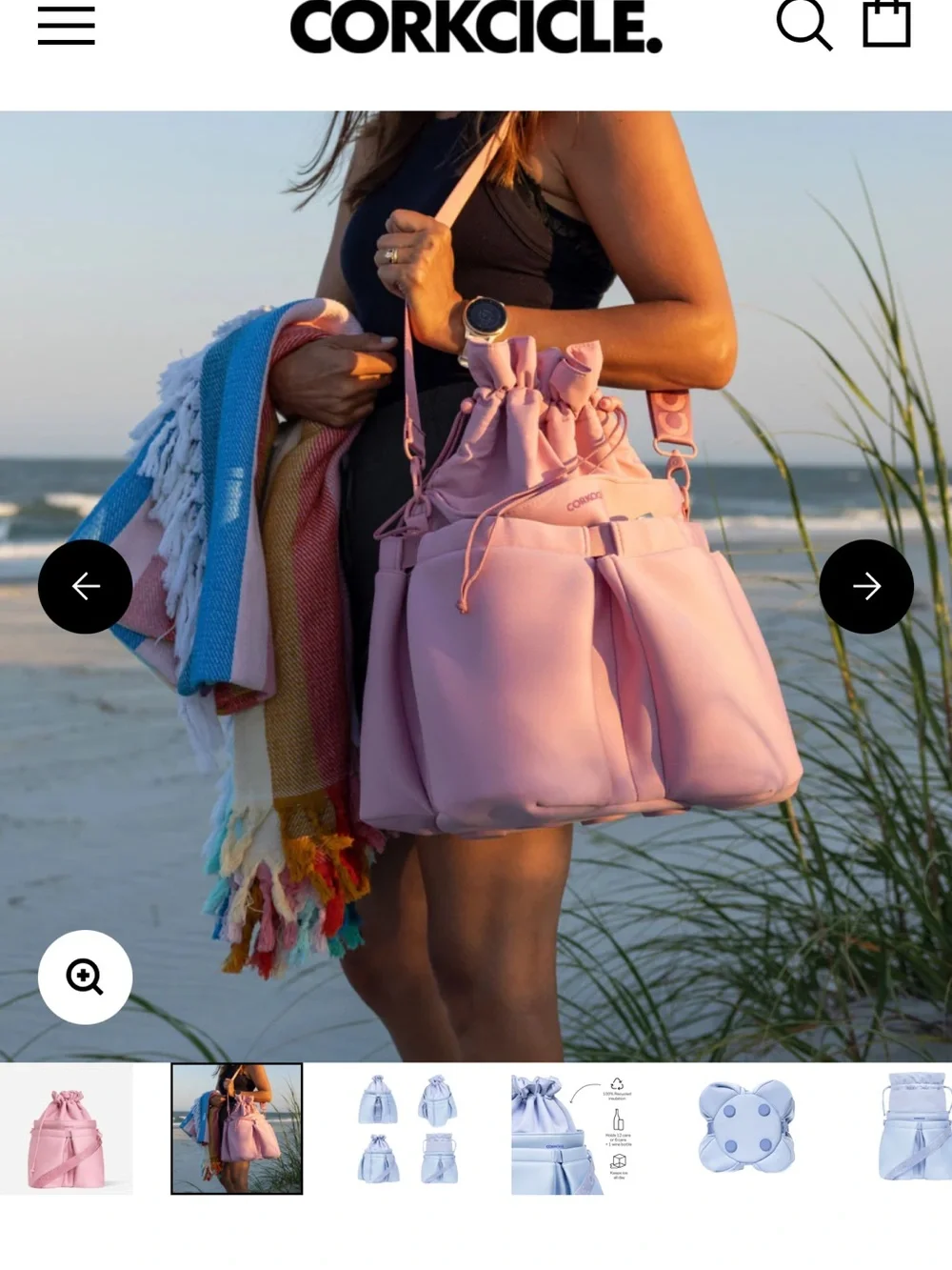 Corkcicle Blush Pink Beverage Bucket Bag